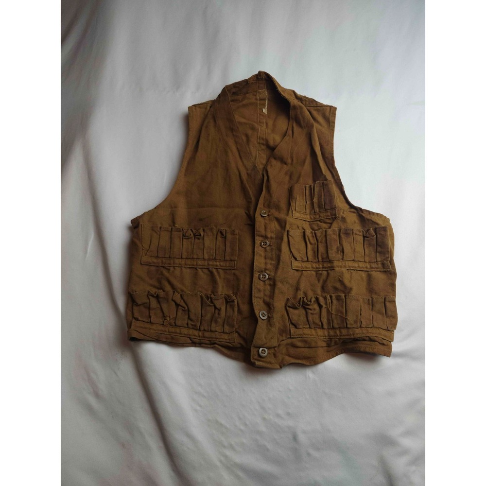 Vintage 90s Hunting Vest Mens Small Brown Retro Cowboy Utility Outdoor Gorpcore